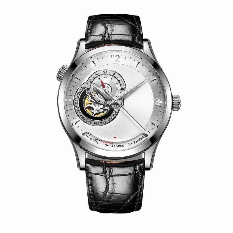 Top Brand Casual Automatic Leather Strap Watch for Men Mechanical white Dial YWB