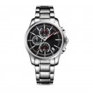 Casual Sport Luminous Silver Watches For Mens Quartz Chronograph with Date YBYR
