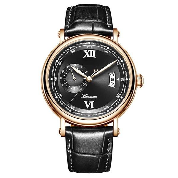 Automatic Watches Men Genuine Leather Strap Miyota Mechanical Big Date 24 Hour PBB