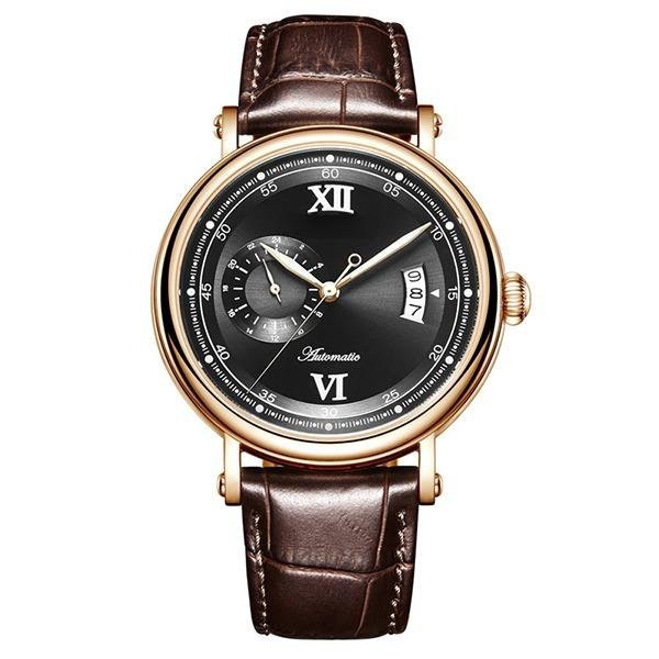 Automatic Watches Men Genuine Leather Strap Miyota Mechanical Big Date 24 Hour PBS
