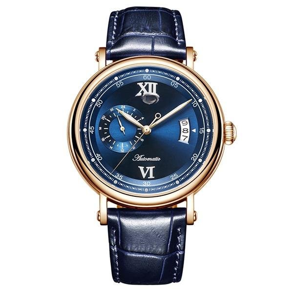 Automatic Watches Men Genuine Leather Strap Miyota Mechanical Big Date 24 Hour PLL
