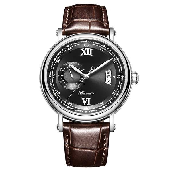 Automatic Watches Men Genuine Leather Strap Miyota Mechanical Big Date 24 Hour YBS
