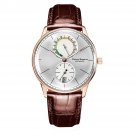 Luxury Mens brown Automatic Mechanical Waterproof Watch Genuine Leather Strap PWS