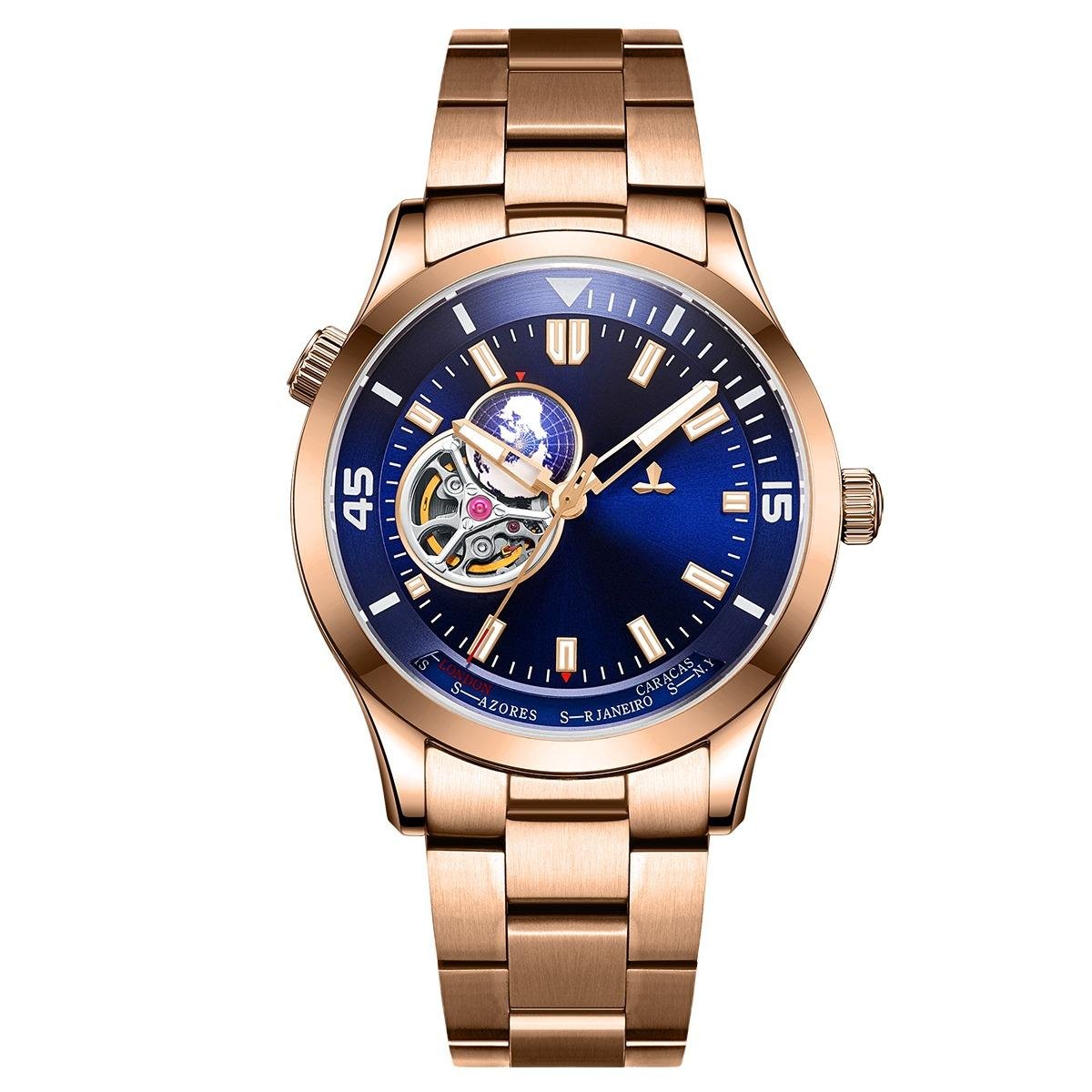 Mechanical gold Watch Automatic Men Stainless Steel Top Brand Luxury PLP
