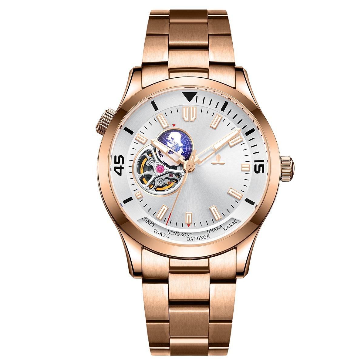 Mechanical gold Watch Automatic Men Stainless Steel Top Brand Luxury PWP