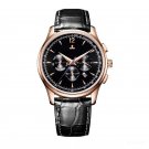 Mens Dress Black Watches Genuine Leather Strap Automatic Analog PBB