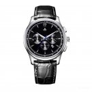 Mens Dress Black Watches Genuine Leather Strap Automatic Analog YBB