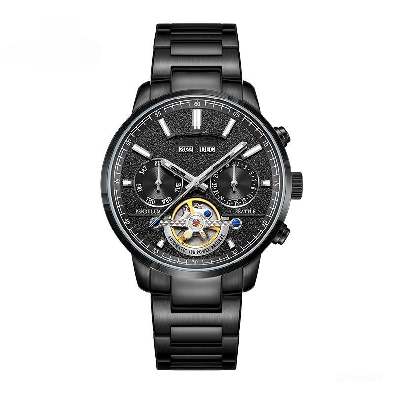 Luxury Top Quality Tourbillon Men Watch Automatic Mechanical Black Bracelet BBB