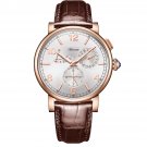 Men Watches Power Reserve Waterproof Round Case Leather Strap Automatic PWW