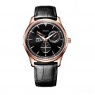 Mens Watches Waterproof Brand Automatic Perpetual Calendar Black Leather Strap PBB