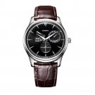 Mens Watches Waterproof Brand Automatic Perpetual Calendar brown Leather Strap YBS
