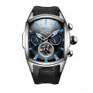 Designer Men Watches Tourbillon Blue Dial Analog Display Rubber Strap Luminous YBBL