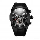 Designer Men Watches Tourbillon Blue Dial Analog Display Rubber Strap Luminous BBB