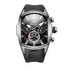 Designer Men Watches Tourbillon Blue Dial Analog Display Rubber Strap Luminous YBB