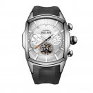 Designer Men Watches Tourbillon Blue Dial Analog Display Rubber Strap Luminous YWB