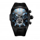 Designer Men Watches Tourbillon Blue Dial Analog Display Rubber Strap Luminous BBBL