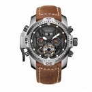 Gent Automatic Watches Brown Calfskin Strap Complicated Dial Multifunctional YBSO
