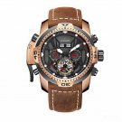 Gent Automatic Watches Brown Calfskin Strap Complicated Dial Multifunctional PBSR