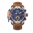 Gent Automatic Watches Brown Calfskin Strap Complicated Dial Multifunctional PLSR