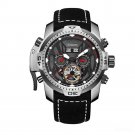 Gent Automatic Watches Black Calfskin Strap Complicated Dial Multifunctional YBBLR