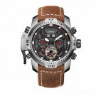 Gent Automatic Watches Brown Calfskin Strap Complicated Dial Multifunctional YBSR