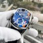 Tank track Mens Watches Tonneau Multifunctional Tourbillon Analog Rubber Strap YLB