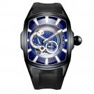 New Arrival Sports Watch Black Case Blue Dial Rubber Strap Automatic BLB