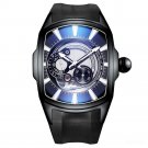 New Arrival Sports Watch Black Case Blue Dial Rubber Strap Automatic BBWB