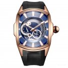 New Arrival Sports Watch rose gold Case Blue Dial Rubber Strap Automatic PLB