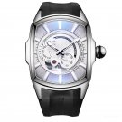 New Arrival Sports Watch silver Case white Dial Rubber Strap Automatic YWB
