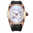New Arrival Sports Watch rose gold Case white Dial Rubber Strap Automatic PWB