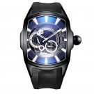 New Arrival Sports Watch Black Case Blue Dial Rubber Strap Automatic BBB