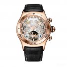 PCB Skeleton Automatic Watches Men Tourbillon Leather Strap Waterproof Sport