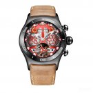 BRS Skeleton Automatic Watches Men Tourbillon Leather Strap Waterproof Sport