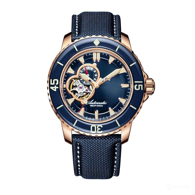 Super Luminous Dive Watches for Men Stainless Steel Nylon Strap with Date PLL