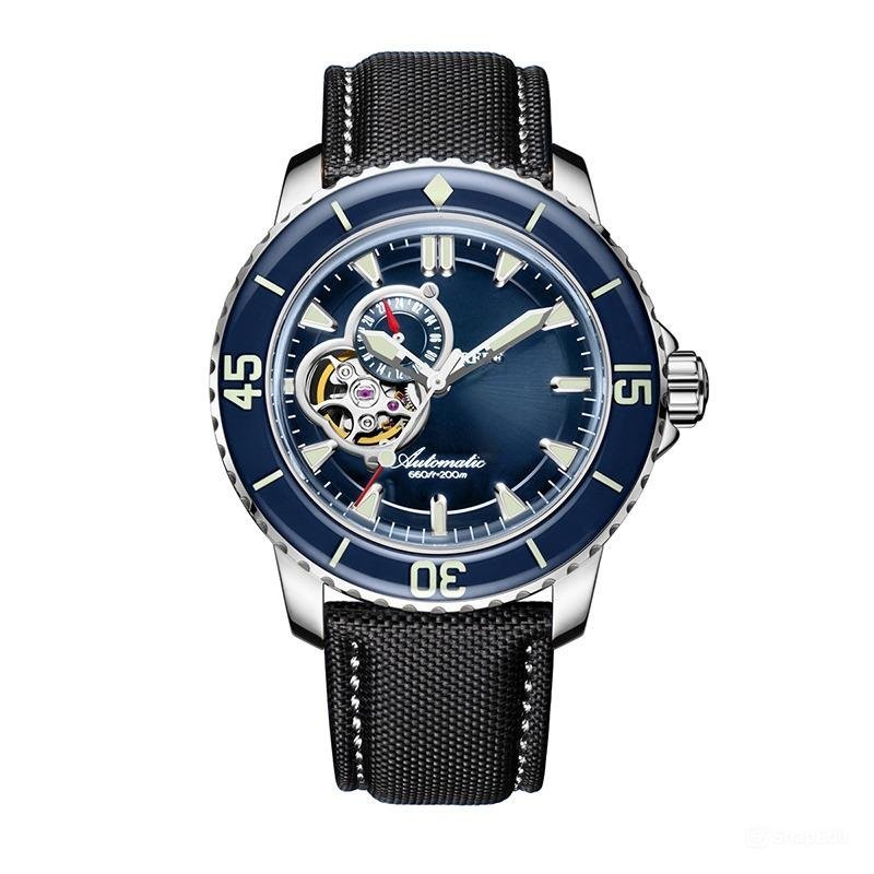 Super Luminous Dive Watches for Men Stainless Steel Nylon Strap with Date YLB