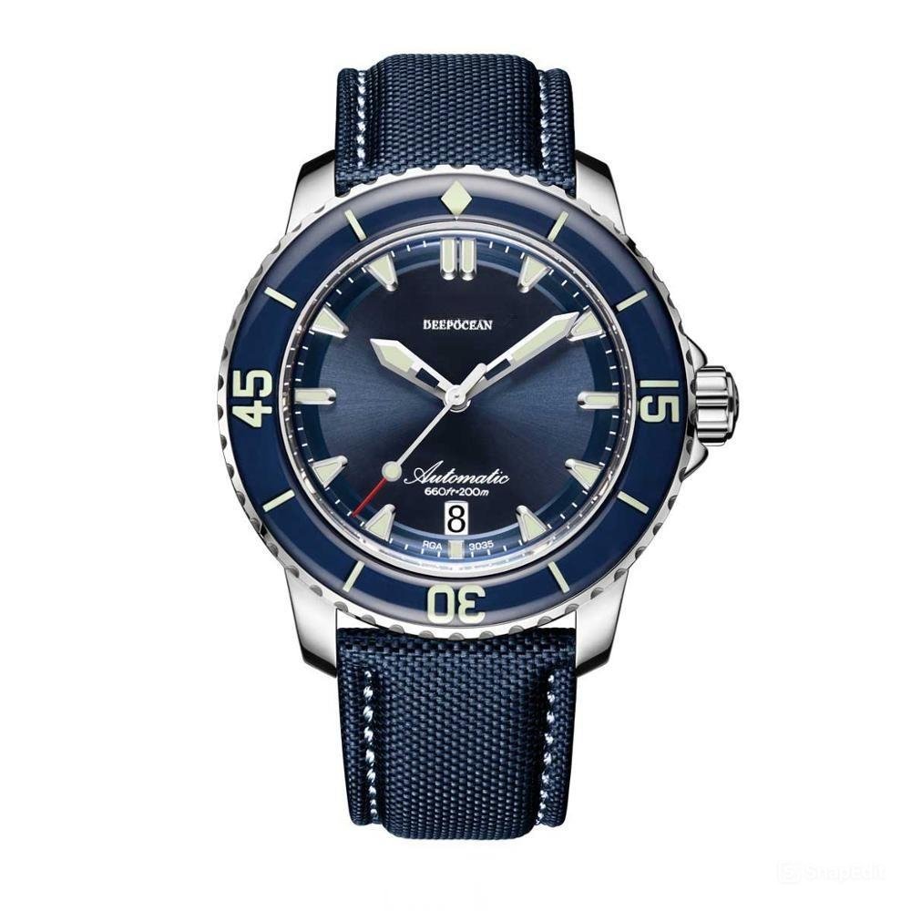 Super Luminous Dive Watches Analog Mens Automatic Blue Dial YLL with Date
