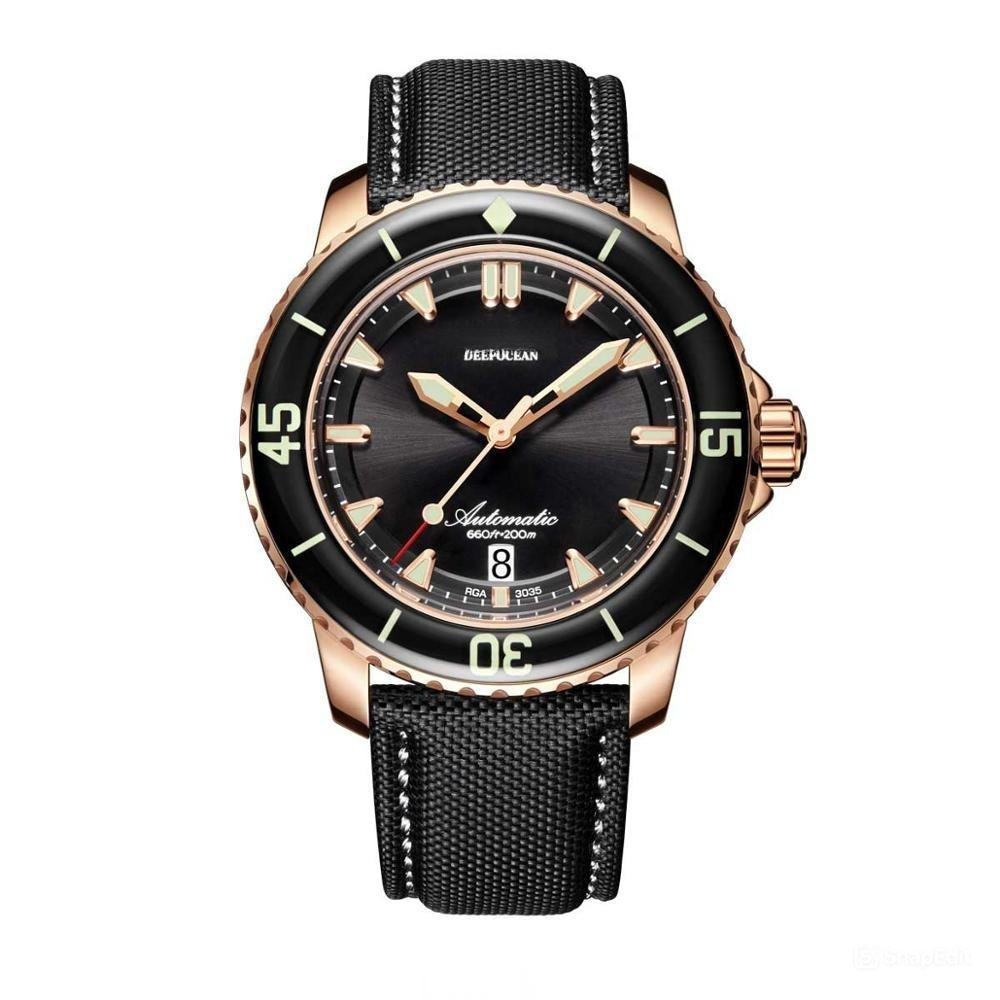 Super Luminous Dive Watches Analog Mens Automatic Black Dial PBB with Date