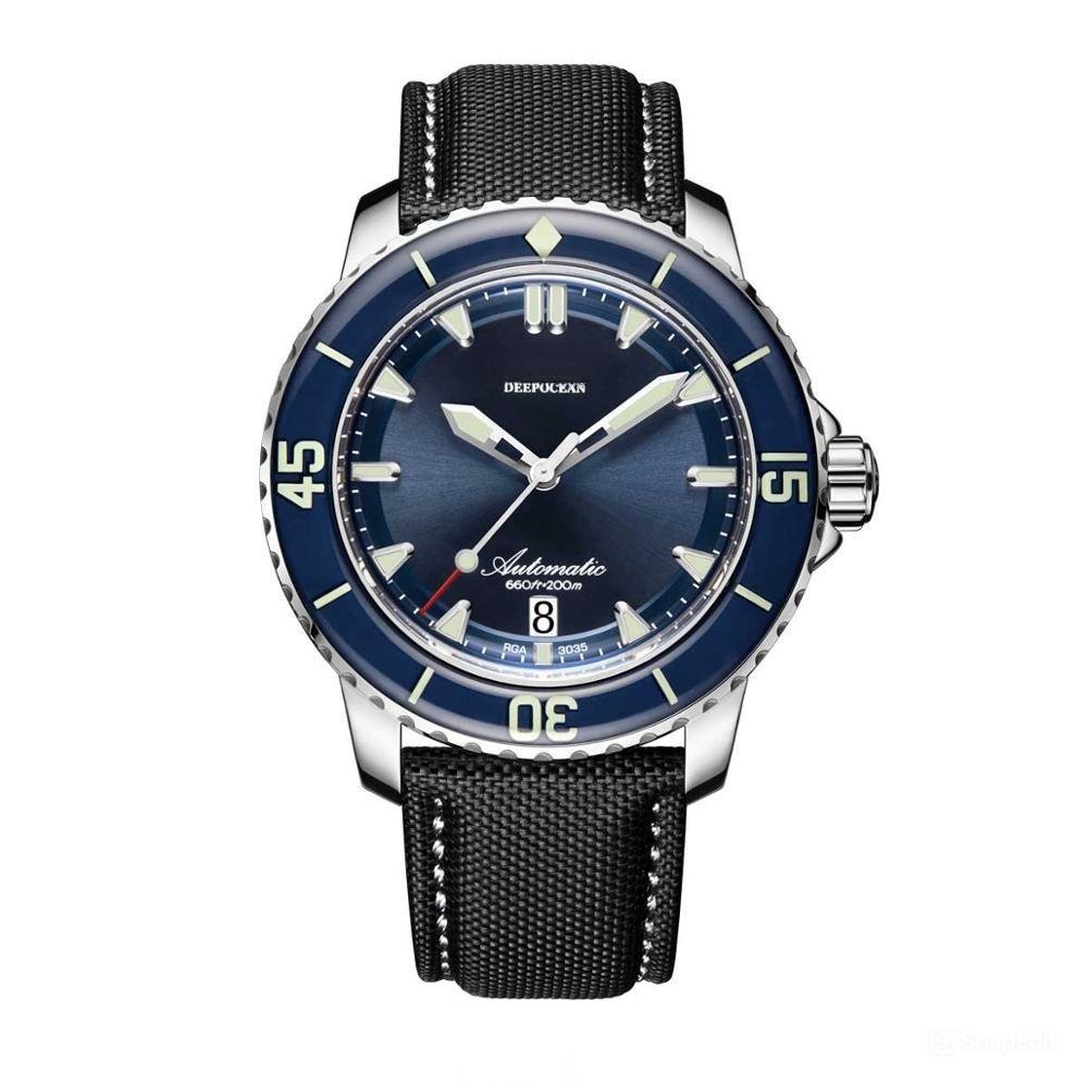 Super Luminous Dive Watches Analog Mens Automatic Blue Dial YLB with Date