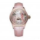 Womens Luxury Waterproof Watches Diamonds white Dial Automatic Tourbillon PSP