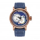 Blue PLL Steel Military Watches for Men Leather Strap Automatic Pilot Genuine