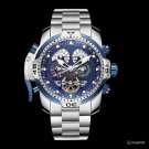 Brand Military Watches for Men Automatic Steel Blue Dial Bracelet YLYB