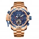 Luminous Watches Casual Perpetual Calendar Bracelet Blue Dial Automatic Sport PLP