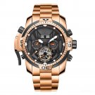 Luminous Watches Casual Perpetual Calendar Bracelet Black Dial Automatic Sport PBPO