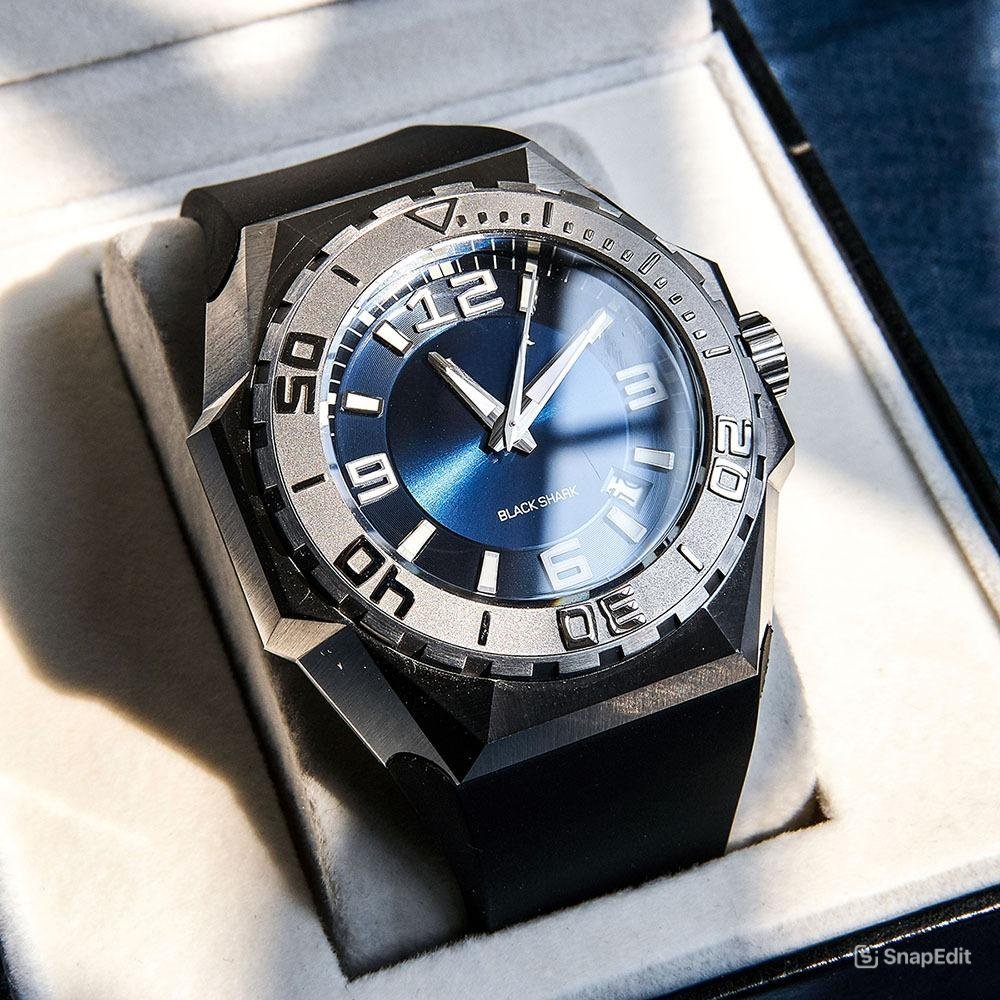 Big Sport Men Watch Automatic Dive Blue Dial Rubber Band Luminous Military YLBR