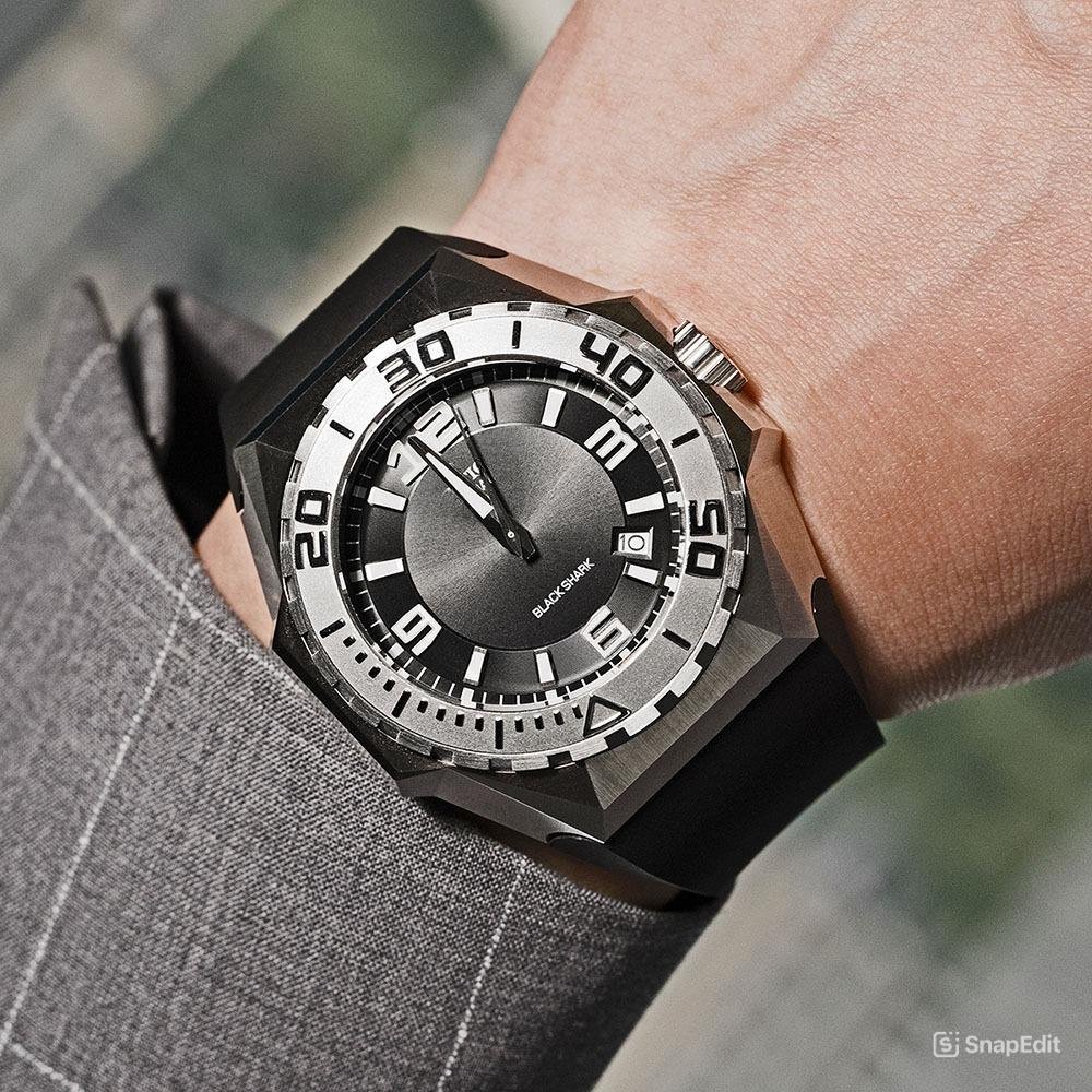 Big Sport Men Watch Automatic Dive black Dial Rubber Band Luminous Military YBBR