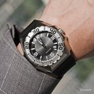 Big Sport Men Watch Automatic Dive black Dial Rubber Band Luminous Military YBBR