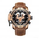 Brand Military Watches for Men Automatic black Dial Brown Leather Strap PBSG