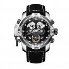 Brand Military Watches for Men Automatic black Dial Leather Strap YBBLB