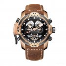 Brand Military Watches for Men Automatic black Dial Brown Leather Strap PBSB
